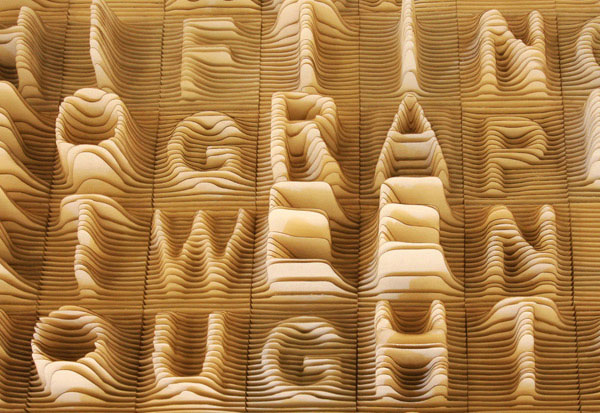 alphabet typography sculpture by Synoptic Office