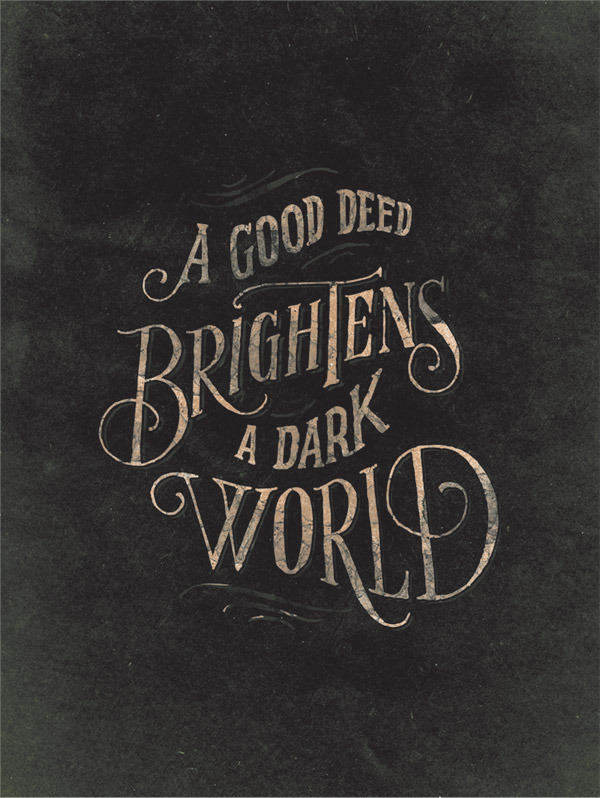 Good Deeds - Typographic Art Print by Jon Contino