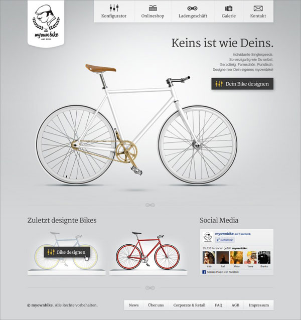 My Own Bike Website - Web and User Interface Design by Die Taikonauten