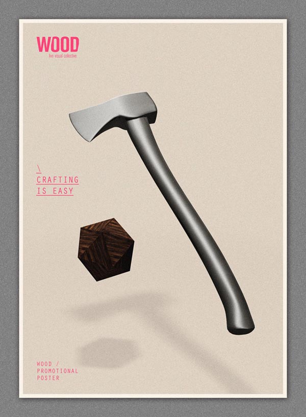 Made of Wood Graphic Poster Design by Julien Rivoire aka Bastardgraphics