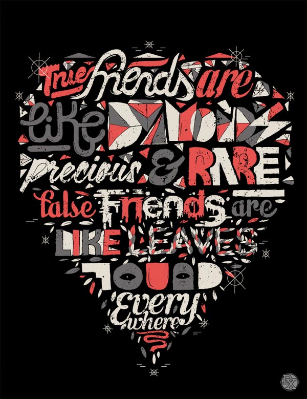 Typographic Heart Illustration by DXTR