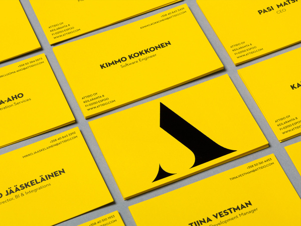 Attido - Yellow Visual Identity - Business Cards