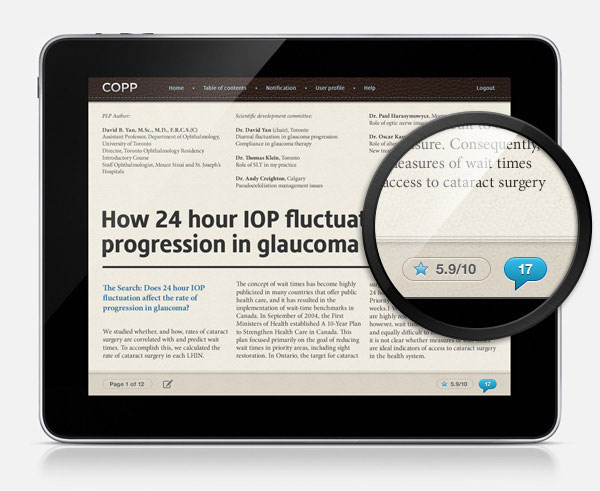 COPP Apple iPad app - User Interface Design by Avivo