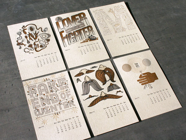 letterpress calendar design by studio on fire