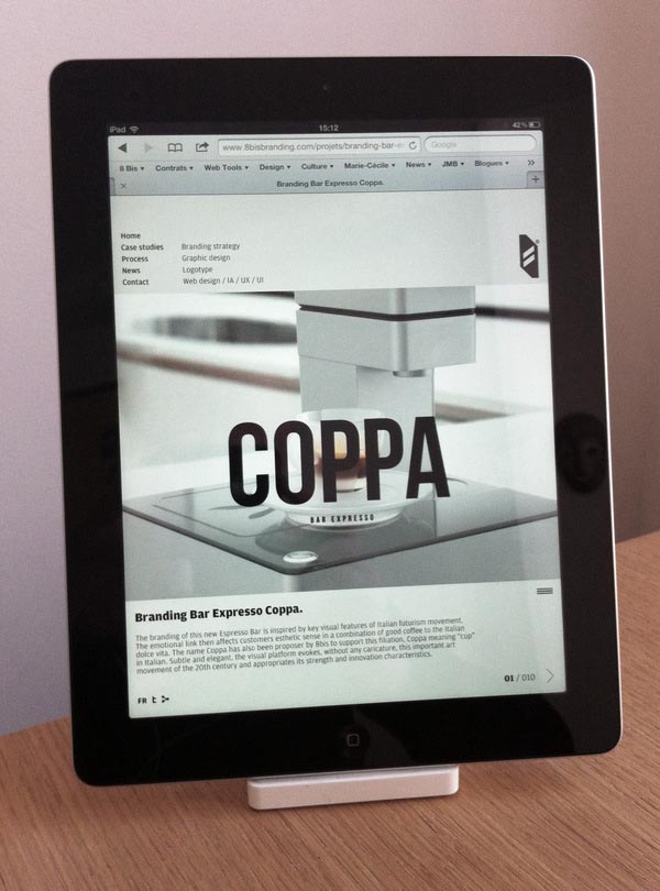 8 Bis Agency - Website Design - iPad