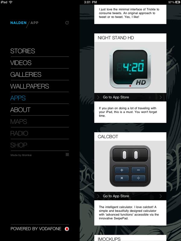 Nalden iPad App - UI Design by Momkai