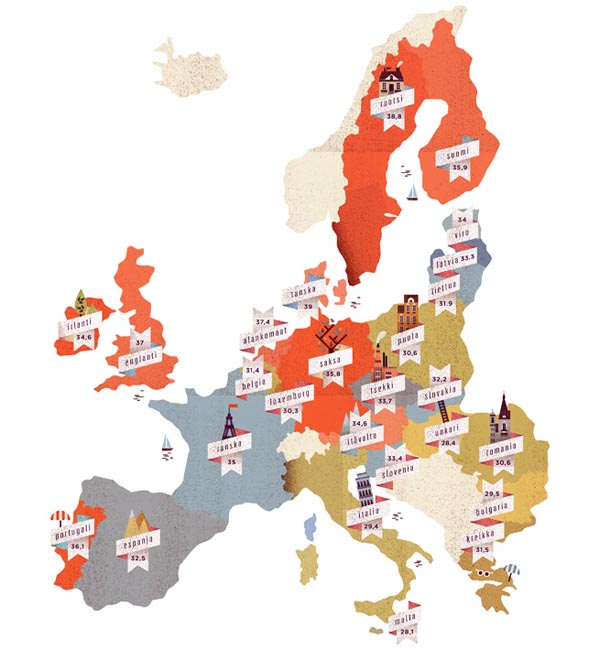 euro map illustration by lotta nieminen
