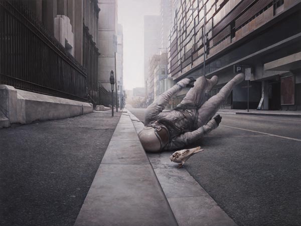 the street - painting by jeremy geddes