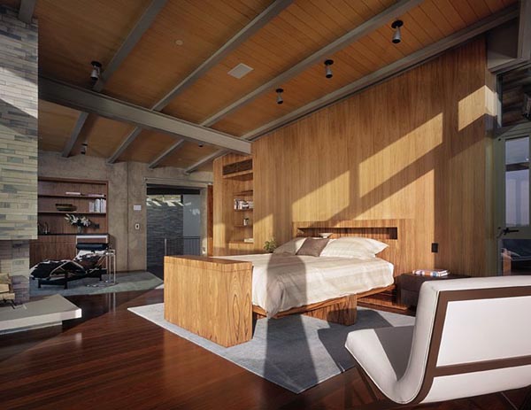 Spacious bedroom of the Altamira Residence by Marmol Radziner