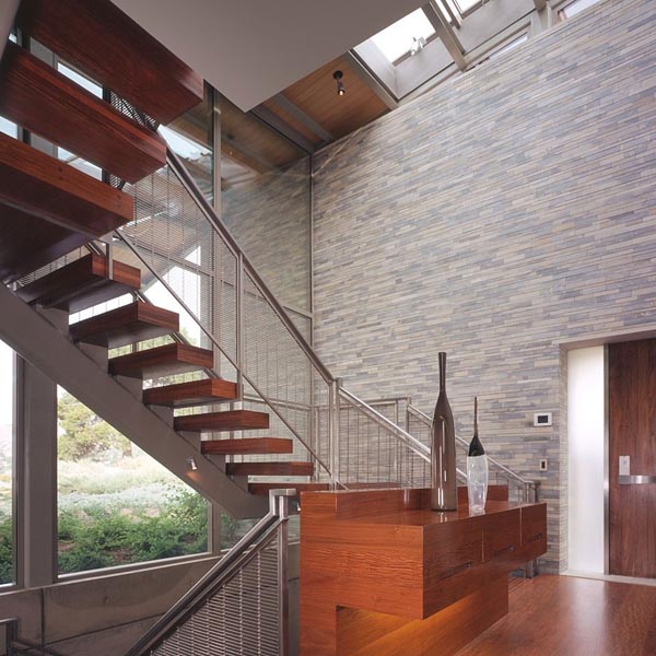 Staircase inside the modern designed villa by Marmol Radziner