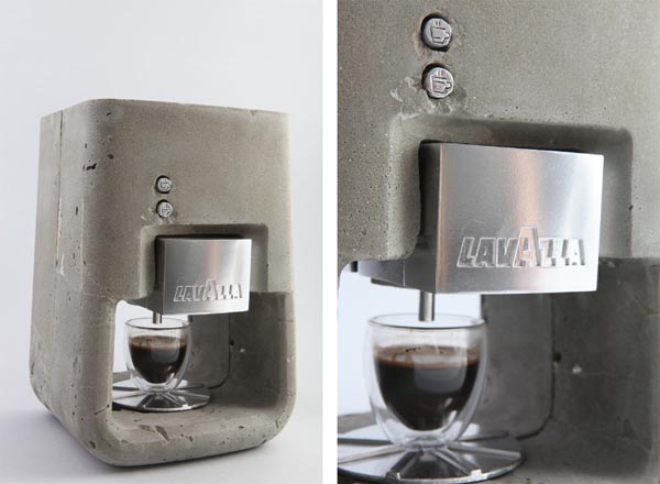 Concrete Case - Espresso Machine by Shmuel Linski