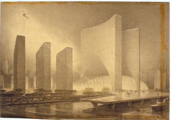Architectural Drawings by Hugh Ferriss