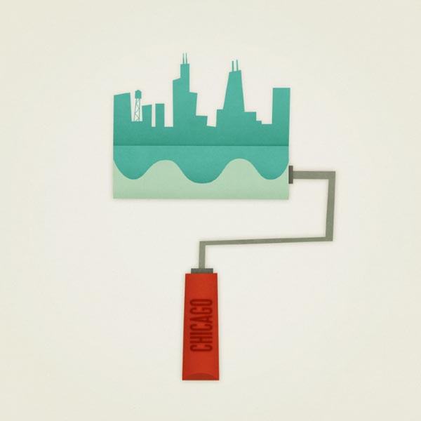 Cities as Paint Rollers - Illustration by Eva Galesloot
