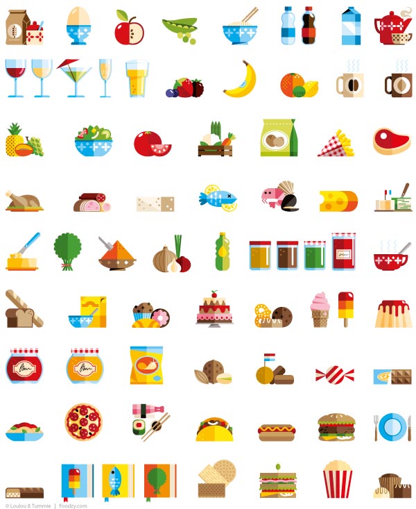 Icons and Badges Design for Foodzy by Loulou and Tummie