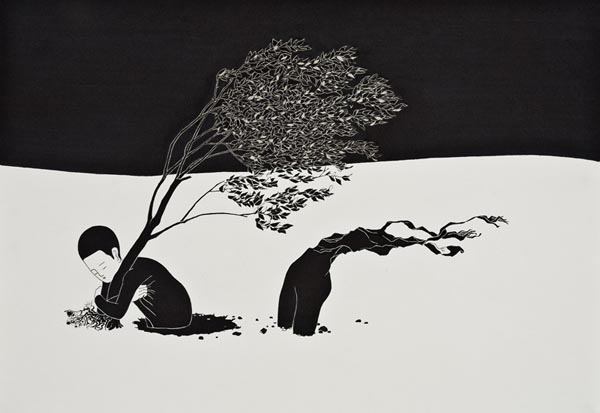 Black and White Illustration by Kim Daehyun