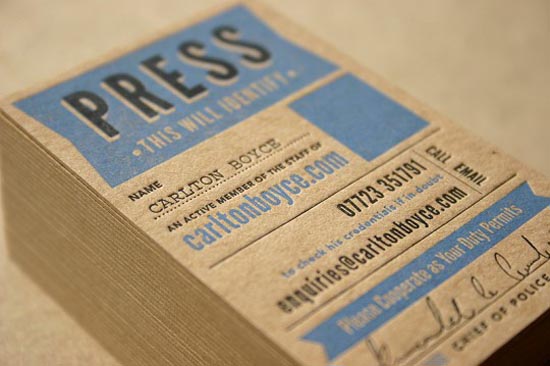 Press Pass - Business Card