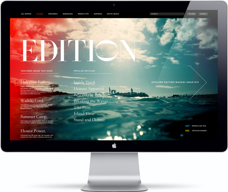 Web Design by Girlfriend for Edition Hotels
