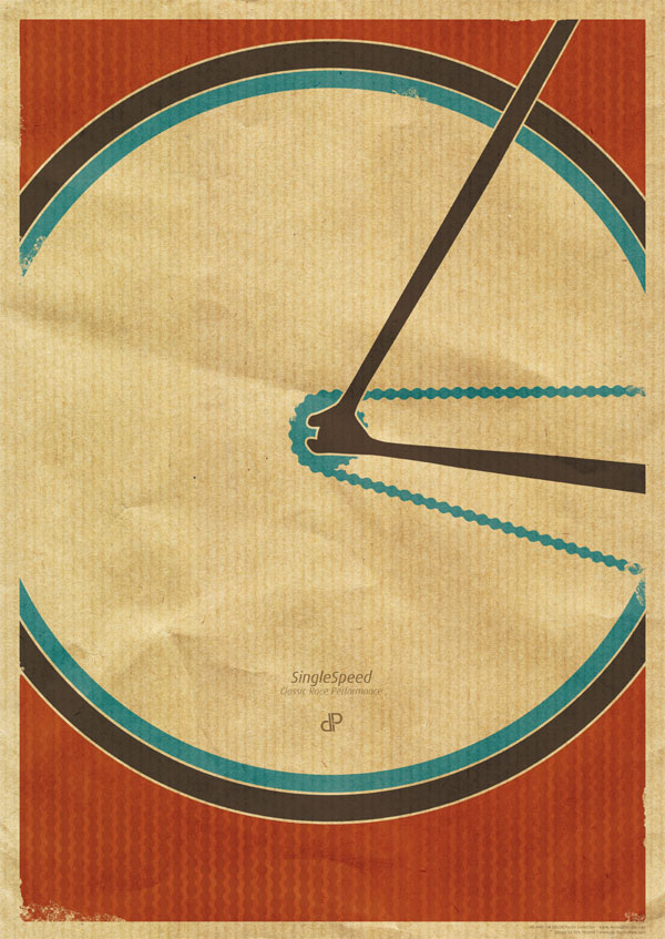 Single Speed – Retro Graphic Bike Poster Design by Dirk Petzold