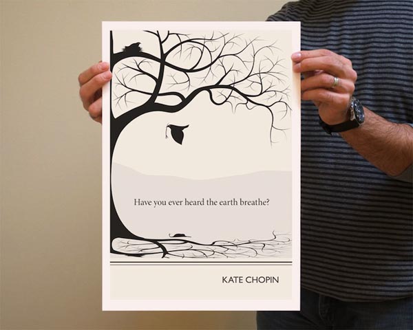 Book Quote Kate Chopin Poster Illustration by Evan Robertson
