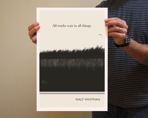 Book Quote Walt Whitman Poster Illustration by Evan Robertson
