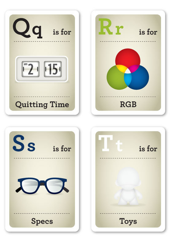 Designer Nerds - Alphabet Flash Cards Q-T