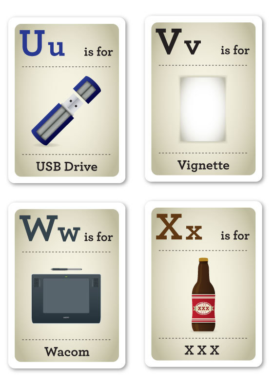 Designer Nerds - Alphabet Flash Cards U-X