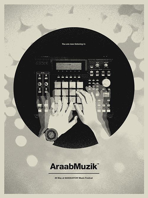 Screen Printed Poster by Cory Schmitz for AraabMuzik
