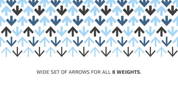 Signika Typeface - Arrows for all 8 Weights