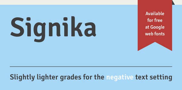 Signika Typeface - Free Font at Google Web Fonts