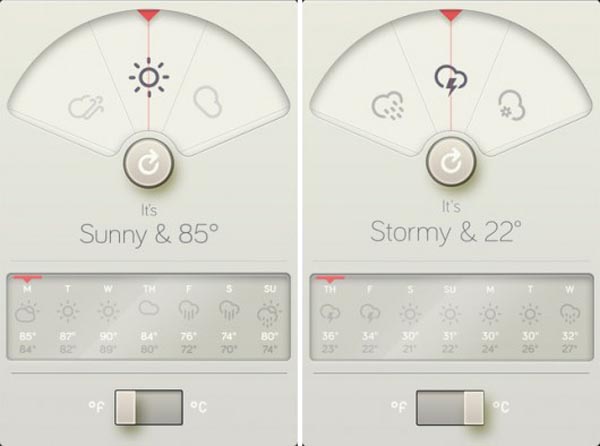 BRAUN inspired iPhone Weather App Design
