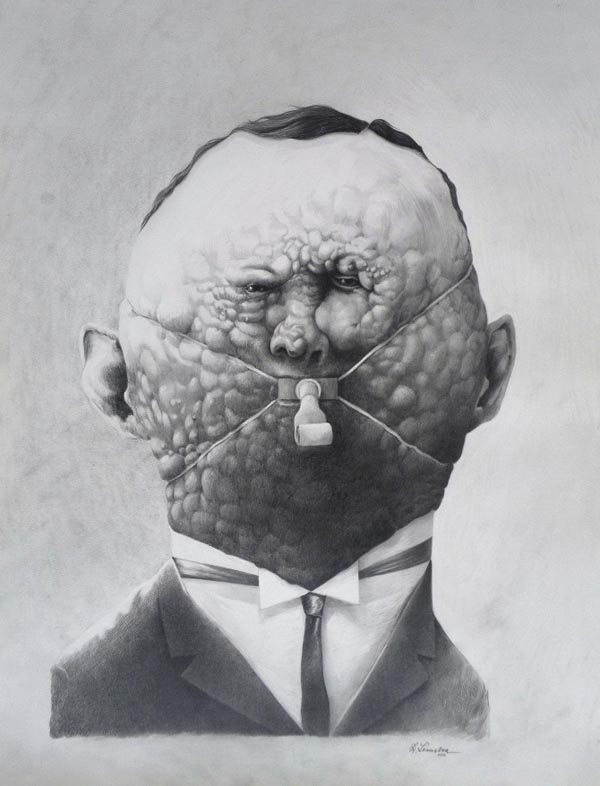 Creepy Illustrated Portrait by Raymond Lemstra