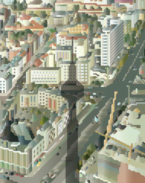Illustration of Berlin Mitte from the Fernsehturm for 74th issue of Eye Magazine