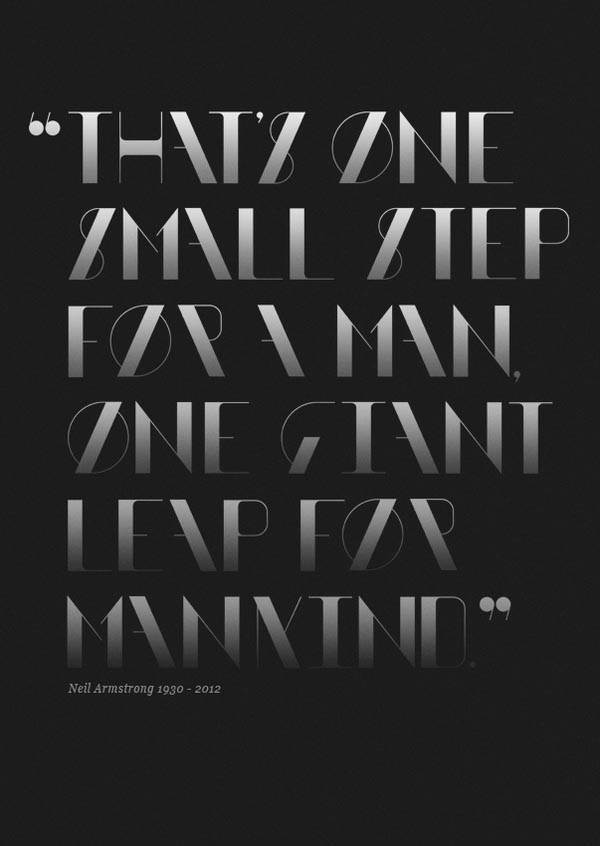 Neil Armstrong - Typographic Tribute Poster by Mitchell Nelson