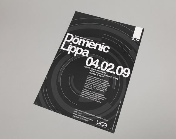 Promotional Poster Design by She Was Only for Domenic Lippa