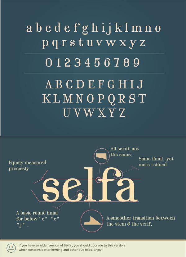 Selfa v2 - A Free Serif Font by Mazefall