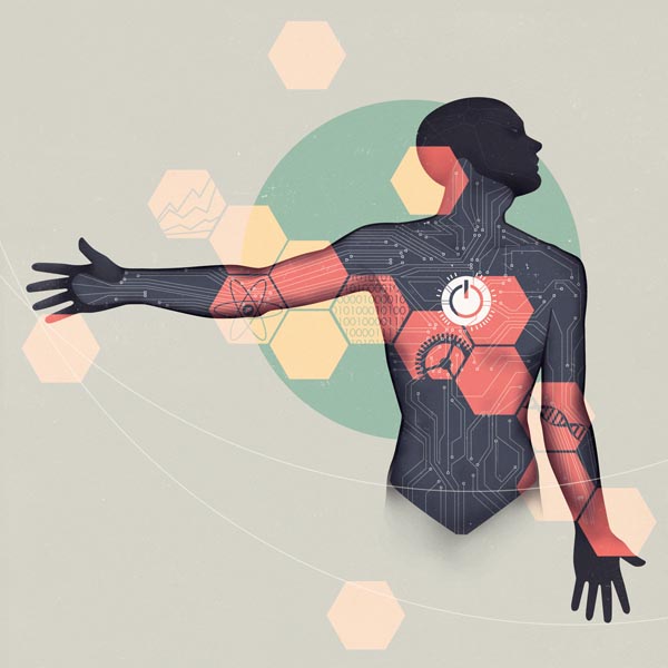 Technology Man - Digital Illustration by Jack Hughes