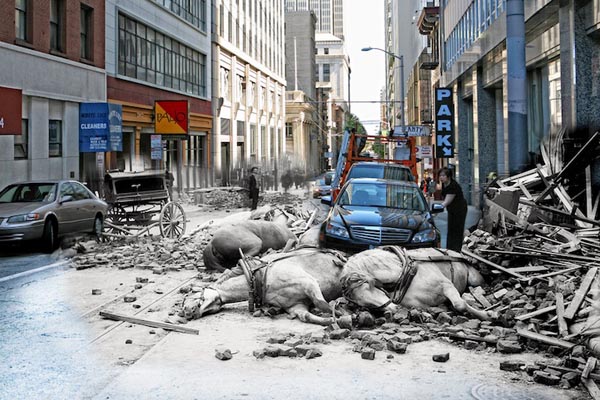 The Earthquake Blend - San Francisco 1906 and 2010 by Shawn Clover
