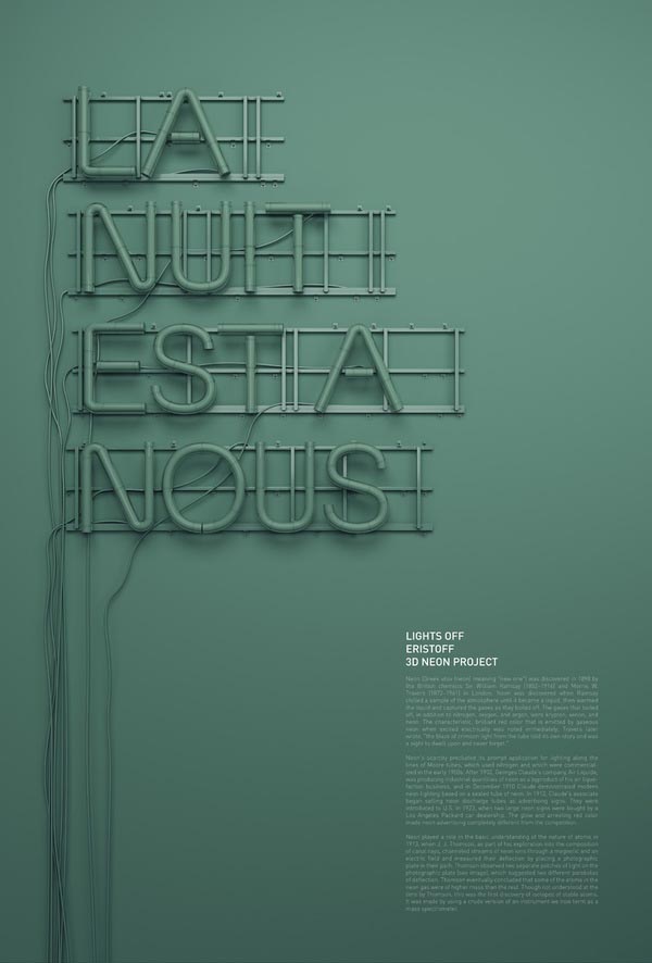 Typographic Poster Design by Rizon Parein for Lights Off Eristoff Campaign