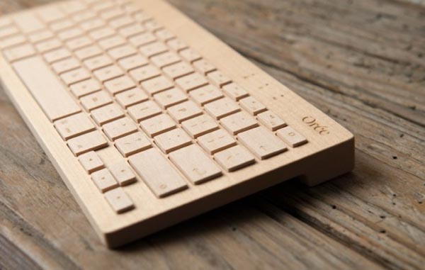 the Orée Board - a bluetooth equipped wooden portable wireless keyboard
