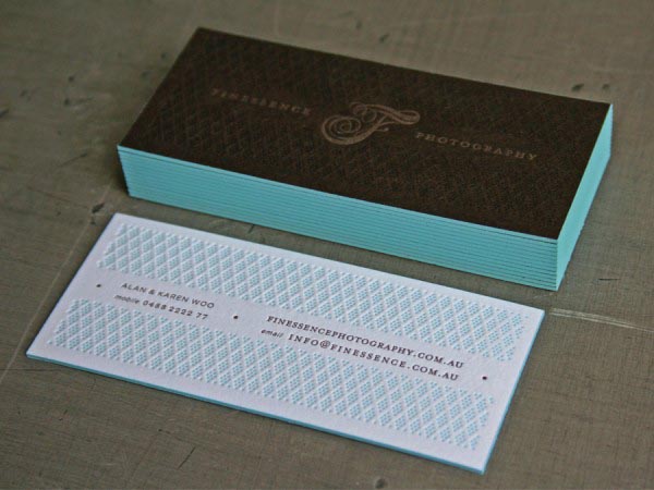Finessence Photography - Letterpress Business Cards by Beast Pieces