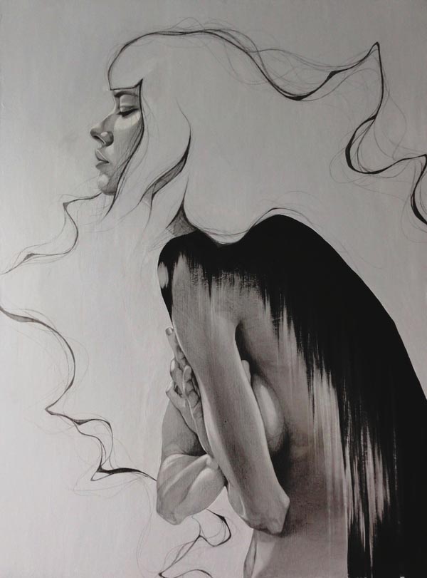 Restless - Artwork with Pencils, Charcoal, Pastel and Acrylics by Łukasz Koniuszy