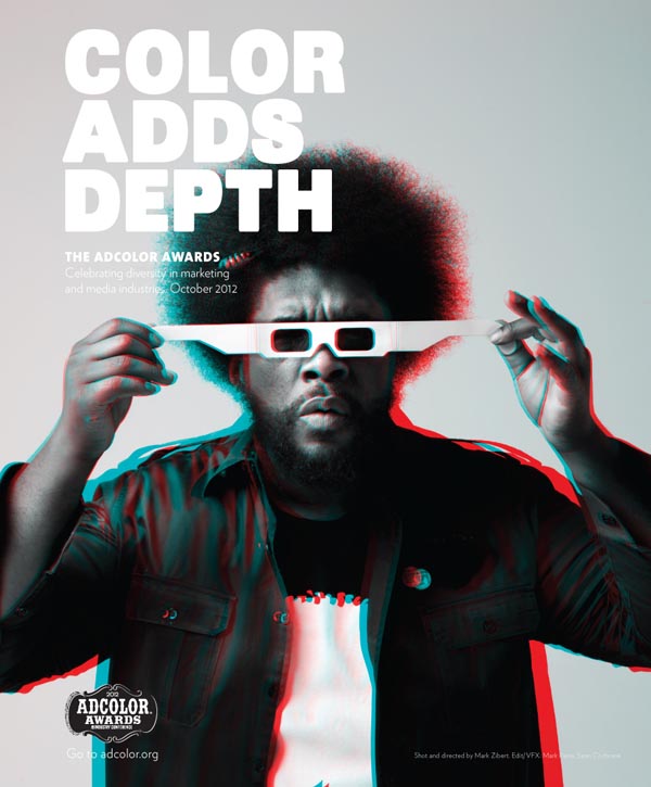 QuestLove Print - Pro Bono Campaign for Ad Color "Color Adds Depth"