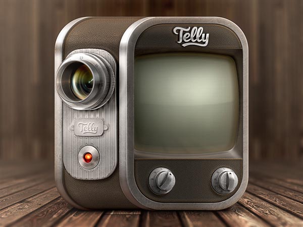 Telly - Retro TV Camera Icon Design for Android and iPhone by Román Jusdado