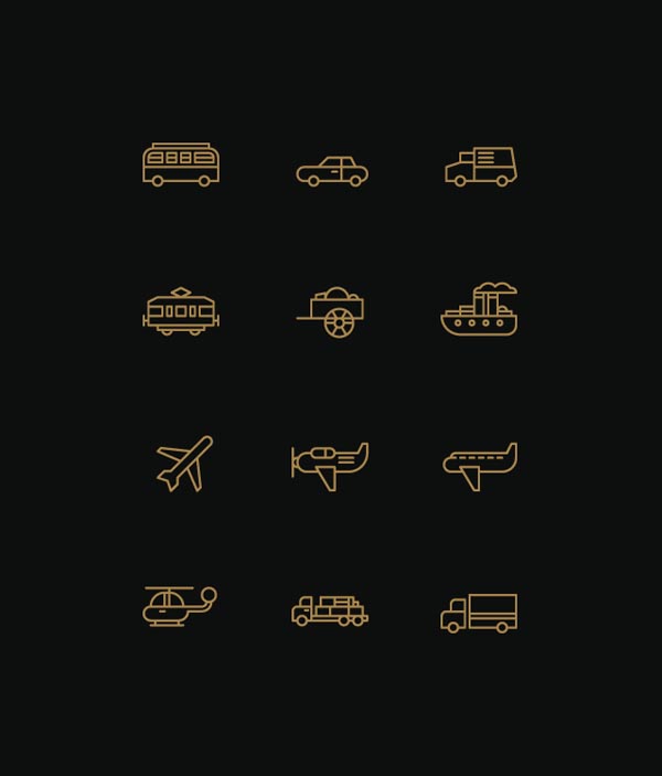 Transport Icons by Graphic Designer Tim Boelaars