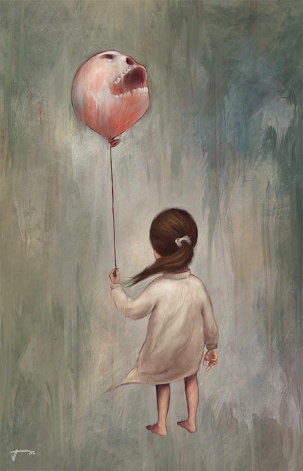 Dead Balloon - Painting by Valentin Fischer