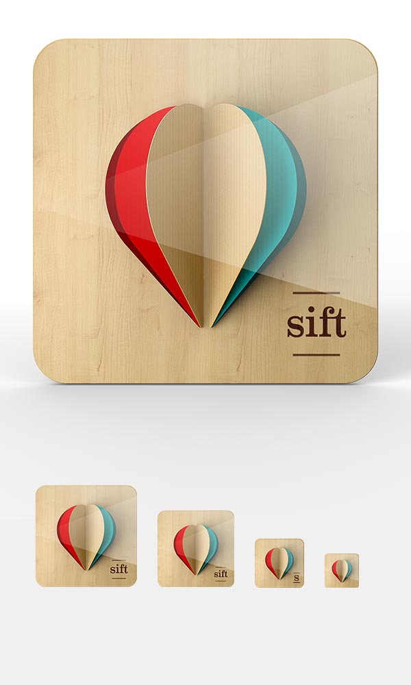 iOS Icon Proposal Work by Omar Puig for "sift" app