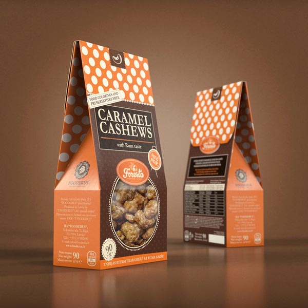 Caramel cashews with Rum taste - Sugar nuts Package Design by Studio43