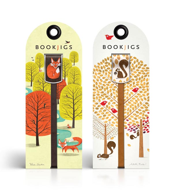 Fox and Squirrel Unique Illustrated Bookmarks by Modern8