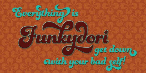 Funkydori Font - Retro 60s/70s Typeface by Laura Worthington