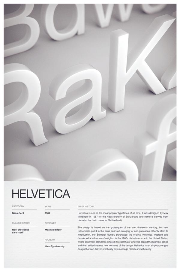 Helvetica Type Poster by Design Studio Woodhouse